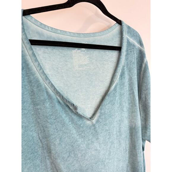 Plus Size Comfort Tee 4X Terra Sky Women Teal Top Short Sleeve Casual Loose Fit - Picture 4 of 5